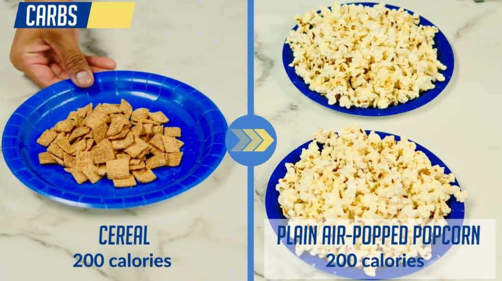 Swap cereal with plain air-popped popcorn